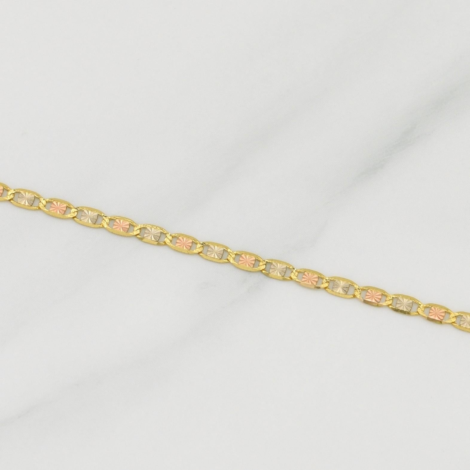Cadena Escalera Plana 3.6gr / 23 3/4 in / 2.15mm Tres Oros +3 18K !