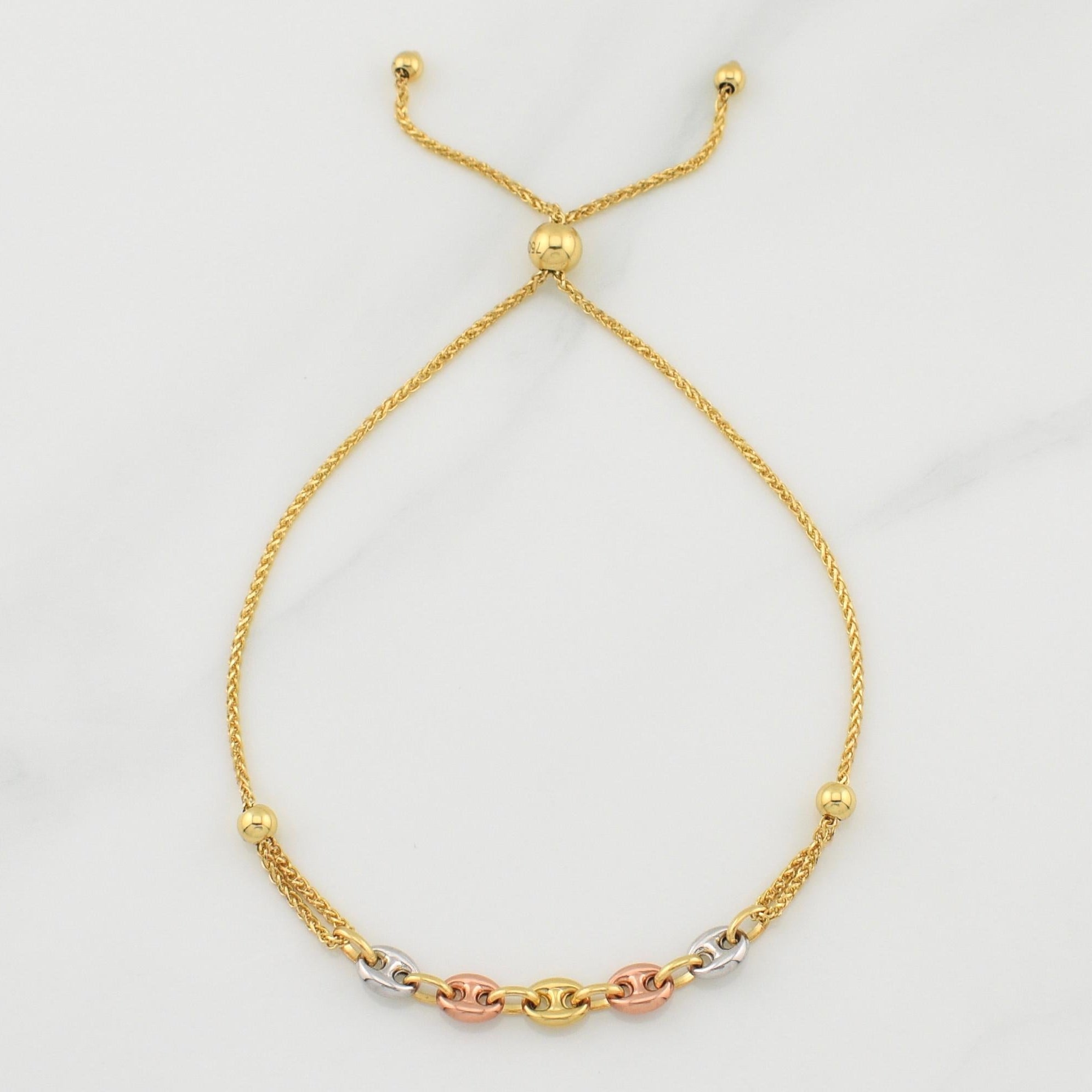 Pulso Franco Gradual 3.3gr / 9 3/4 in / 4.75mm Tres Oros +4 18K !