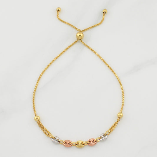 Pulso Franco Gradual 3.3gr / 9 3/4 in / 4.75mm Tres Oros +4 18K !