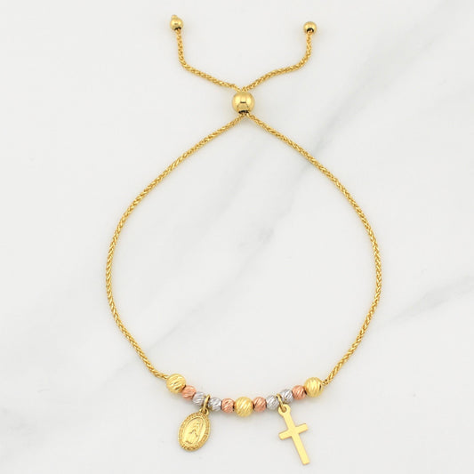 Pulso Franco Gradual 3.45gr / 9 3/4 in / 3mm-4mm Tres Oros +4 18K !