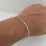 Pulso Plano 4.25gr / 7 3/4 in / 3.26mm Tres Oros +3 18K !