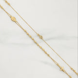 Rosario Virgen Milagrosa Cruz Aro Seguido 5.8gr / 17 3/4 in / 3mm Oro Amarillo +4 18K !
