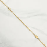 Rosario Virgen Milagrosa Cruz Aro Seguido 5.65gr / 17 1/2 in / 3mm Oro Amarillo +4 18K !