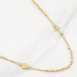 Rosario Virgen Milagrosa Cruz Aro Seguido 5.8gr / 17 3/4 in / 3mm Oro Amarillo +4 18K !