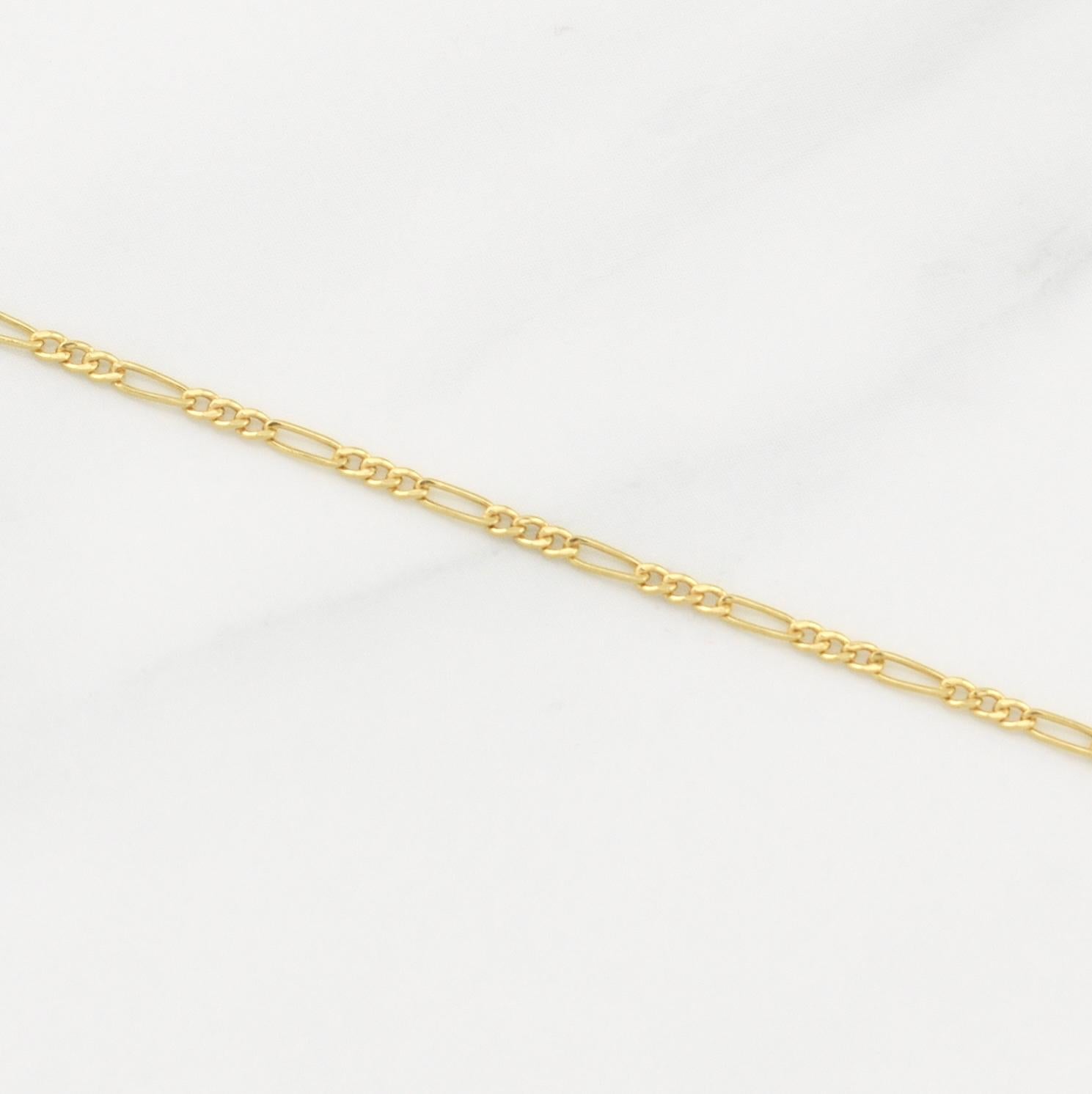 Cadena Figaro 1.35gr / 17 3/4 in / 1.45mm Oro Amarillo +1 18K !