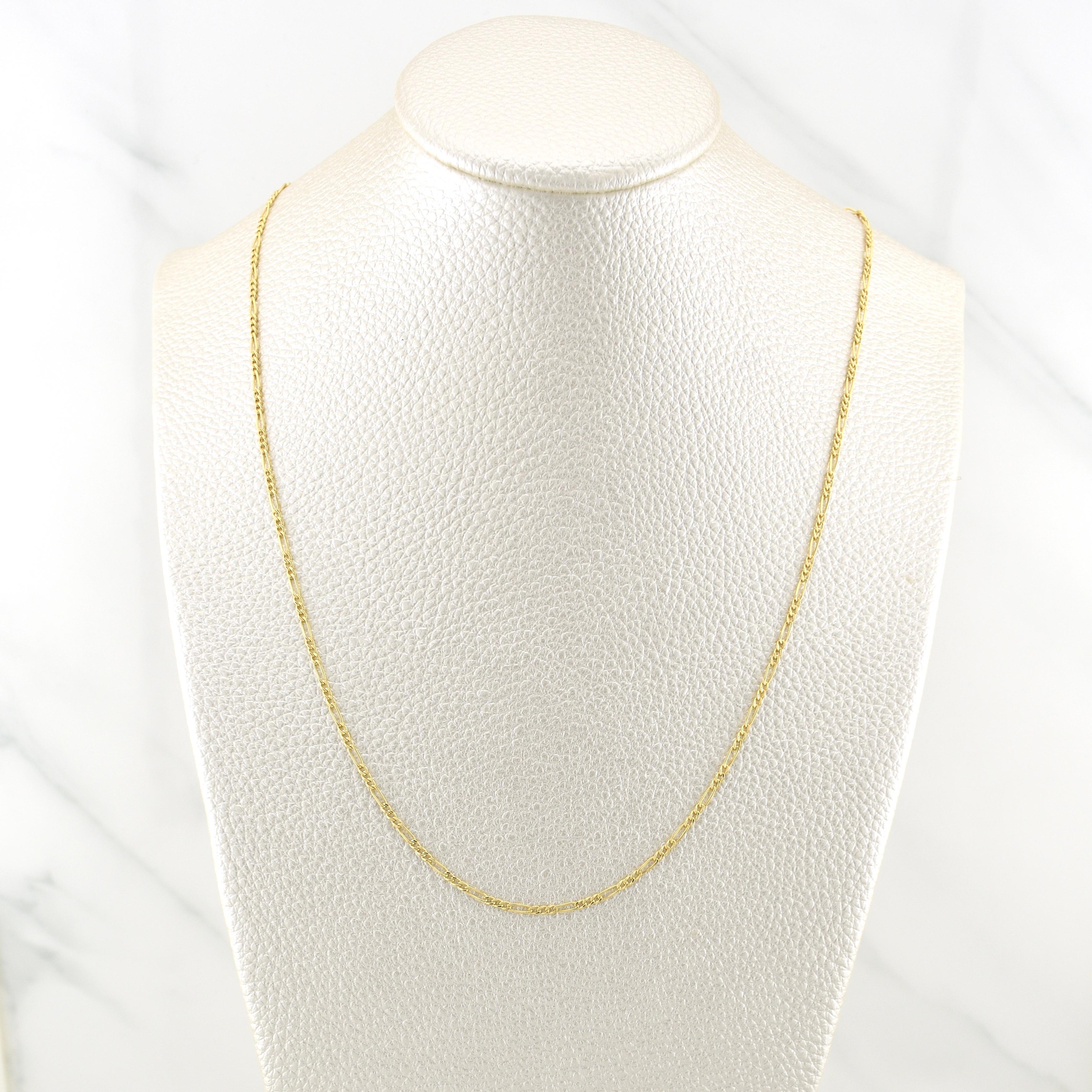 Cadena Figaro 1.35gr / 17 3/4 in / 1.45mm Oro Amarillo +1 18K !