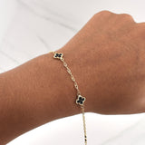 Pulso Trebol Aro Seguido 2.5gr / 7 1/2 in / 1.75mm Oro Amarillo Nac.Esp. 18K !