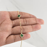 Pulso Trebol Aro Seguido 2.3gr / 7 1/2 in / 1.8mm Oro Amarillo Nac.Esp. 18K !