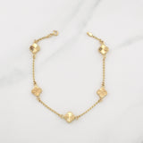 Pulso Trebol Espiga 3.15gr / 7 1/2 in / 1.4mm Oro Amarillo Nac.Esp. 18K !