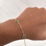 Pulso Trebol Aro Seguido 2.3gr / 7 1/2 in / 1.8mm Oro Amarillo Nac.Esp. 18K !