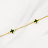 Pulso Trebol Aro Seguido 2.5gr / 7 1/2 in / 1.85mm Oro Amarillo Nac.Esp. 18K !