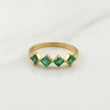 Anillo Cuarteto Esmeraldas 60pts 2.2gr / T7 1/4 / Oro Amarillo 18K !