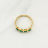 Anillo Cuarteto Esmeraldas 60pts 2.2gr / T7 1/4 / Oro Amarillo 18K !