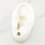 Topos Trio Esmeraldas 20pts 1.4gr / 1/4 in / Oro Amarillo 18K !