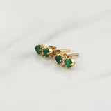 Topos Doble Colgante Esmeraldas 25pts 1.35gr / 1/2 in / Oro Amarillo 18K !