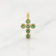 Dije Cruz Esmeraldas 25pts 1gr / 3/4 in / Oro Amarillo 18K !
