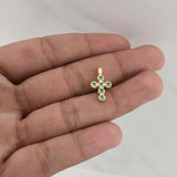 Dije Cruz Esmeraldas 25pts 1gr / 3/4 in / Oro Amarillo 18K !