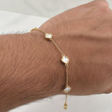 Pulso Trebol Espiga 4.2gr / 7 in / 1.6mm Oro Amarillo Nac.Esp. 18K !