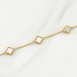 Pulso Trebol Espiga 4.2gr / 7 in / 1.6mm Oro Amarillo Nac.Esp. 18K !