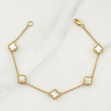 Pulso Trebol Espiga 4.2gr / 7 in / 1.6mm Oro Amarillo Nac.Esp. 18K !