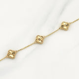 Pulso Trebol Aro Seguido Gradual 4.15gr / 7 1/2 in / 1.35mm Oro Amarillo Nac.Esp. 18K !