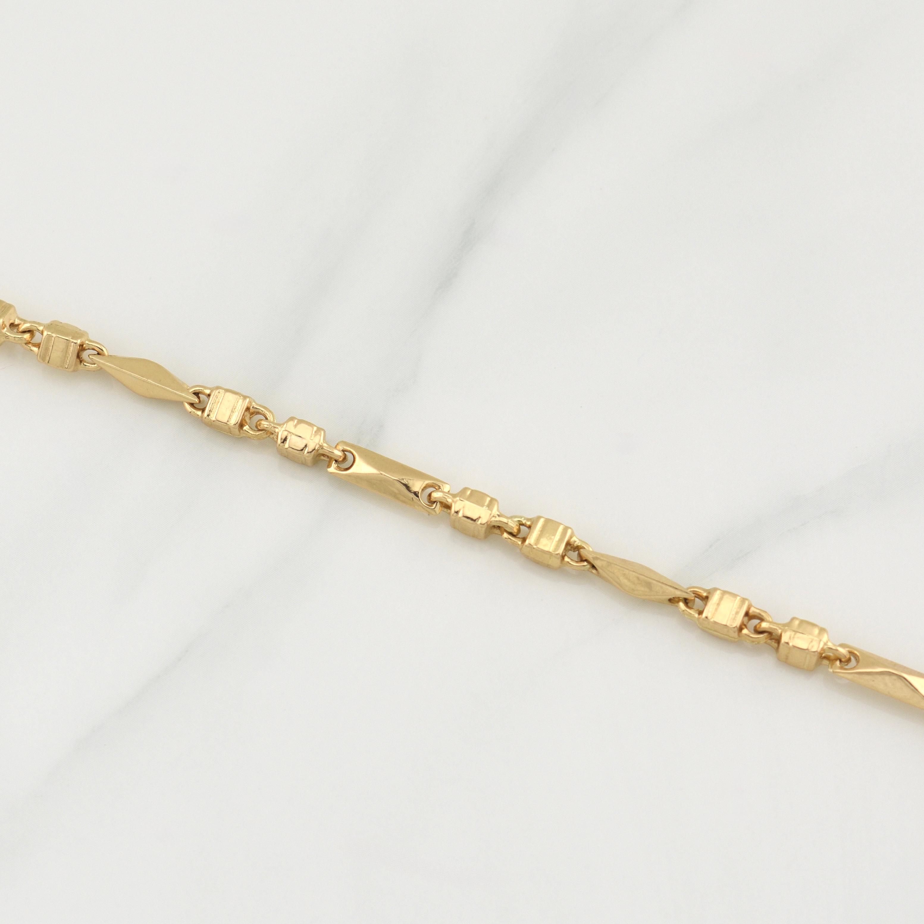 Tobillera Rustica Eslabon 7.15gr / 9 in / 4.3mm Oro Amarillo 18K !