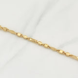 Tobillera Rustica Eslabon 7.15gr / 9 in / 4.3mm Oro Amarillo 18K !