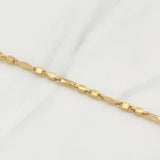 Pulso Rustico Eslabon 5.9gr / 7 1/2 in / 4.3mm Oro Amarillo 18K !