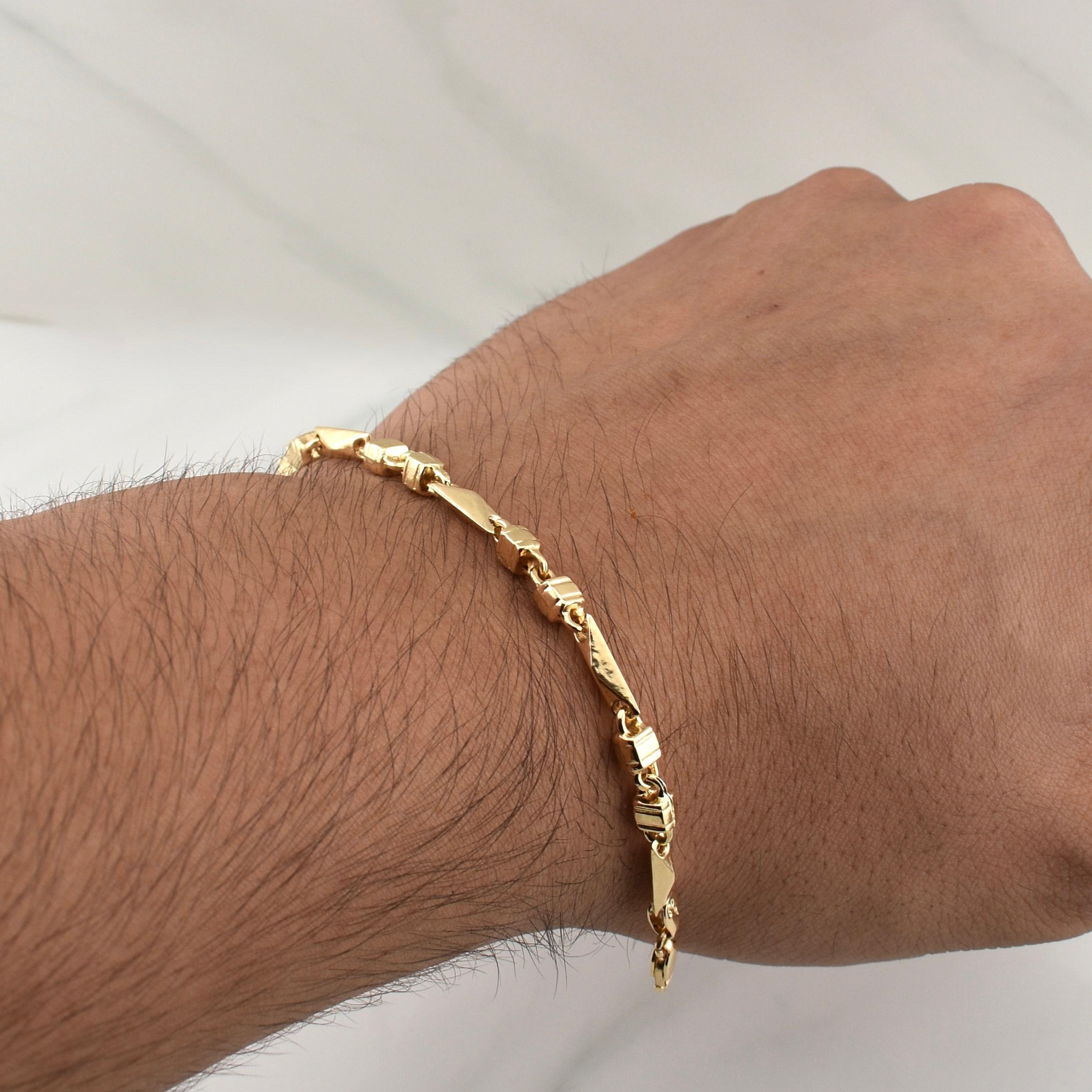 Pulso Rustico Eslabon 5.9gr / 7 1/2 in / 4.3mm Oro Amarillo 18K !