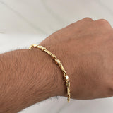Pulso Rustico Eslabon 5.9gr / 7 1/2 in / 4.3mm Oro Amarillo 18K !