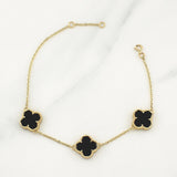 Pulso Trebol Aro Seguido Gradual 5gr / 7 3/4 in / 1.35mm Oro Amarillo Nac.Esp. 18K !