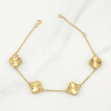 Pulso Trebol Aro Seguido Gradual 7.5gr / 8 1/4 in / 1.35mm Oro Amarillo Nac.Esp. 18K !