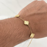 Pulso Trebol Aro Seguido Gradual 7.5gr / 8 1/4 in / 1.35mm Oro Amarillo Nac.Esp. 18K !