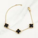 Pulso Trebol Aro Seguido Gradual 5.55gr / 8 1/4 in / 1.35mm Oro Amarillo Nac.Esp. 18K !