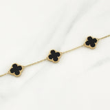 Pulso Trebol Aro Seguido Gradual 5.55gr / 8 1/4 in / 1.35mm Oro Amarillo Nac.Esp. 18K !