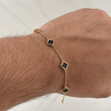 Pulso Trebol Espiga 4.2gr / 6 3/4 in / 1.6mm Oro Amarillo Nac.Esp. 18K !