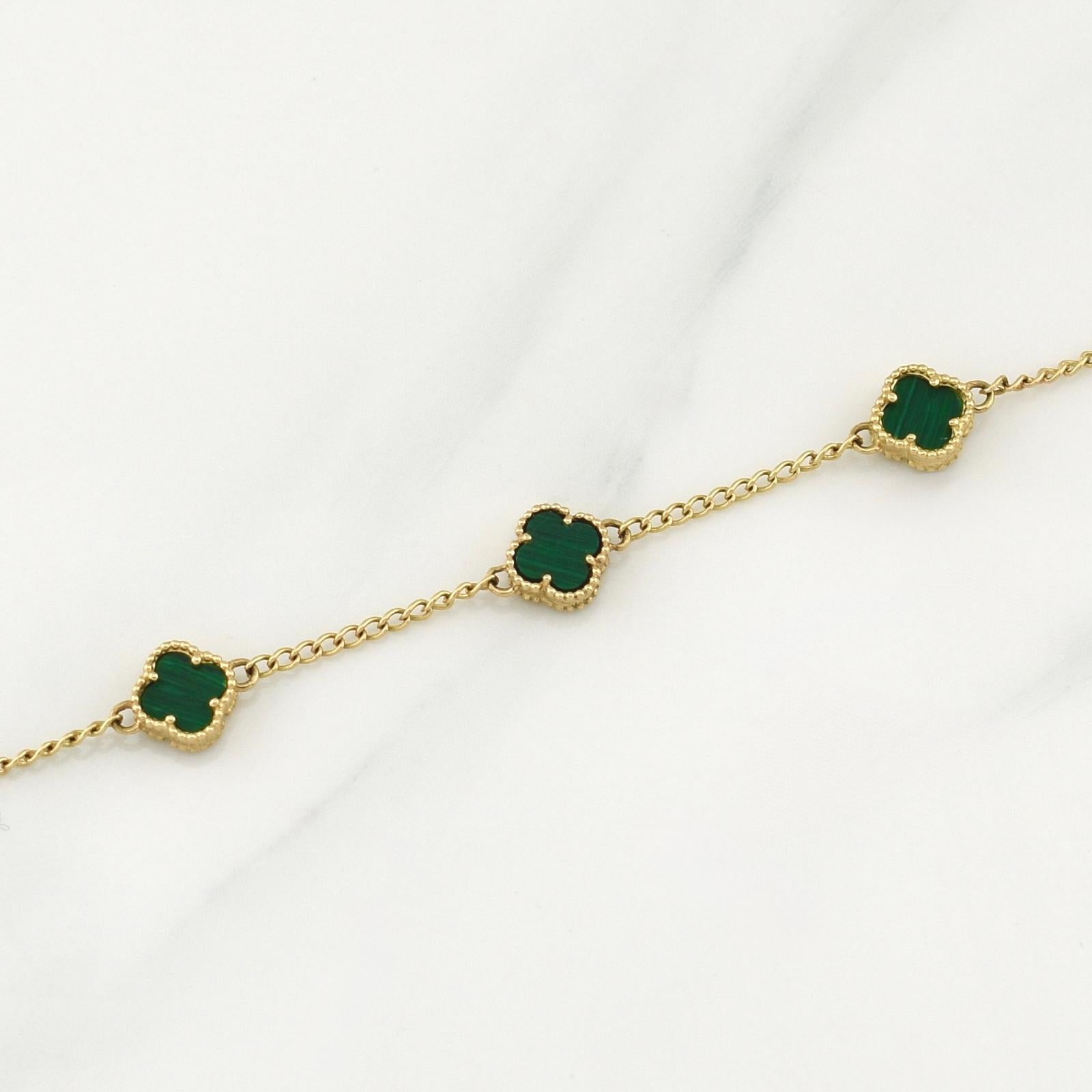 Pulso Trebol Espiga 4gr / 7 in / 1.6mm Oro Amarillo Nac.Esp. 18K !