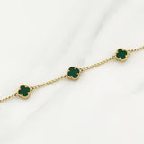 Pulso Trebol Espiga 4gr / 7 in / 1.6mm Oro Amarillo Nac.Esp. 18K !