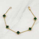 Pulso Trebol Espiga 4gr / 7 in / 1.6mm Oro Amarillo Nac.Esp. 18K !