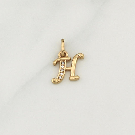 Dije Letra H 0.85gr / 1/2 in / Oro Amarillo 18K !