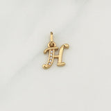 Dije Letra H 0.85gr / 1/2 in / Oro Amarillo 18K !