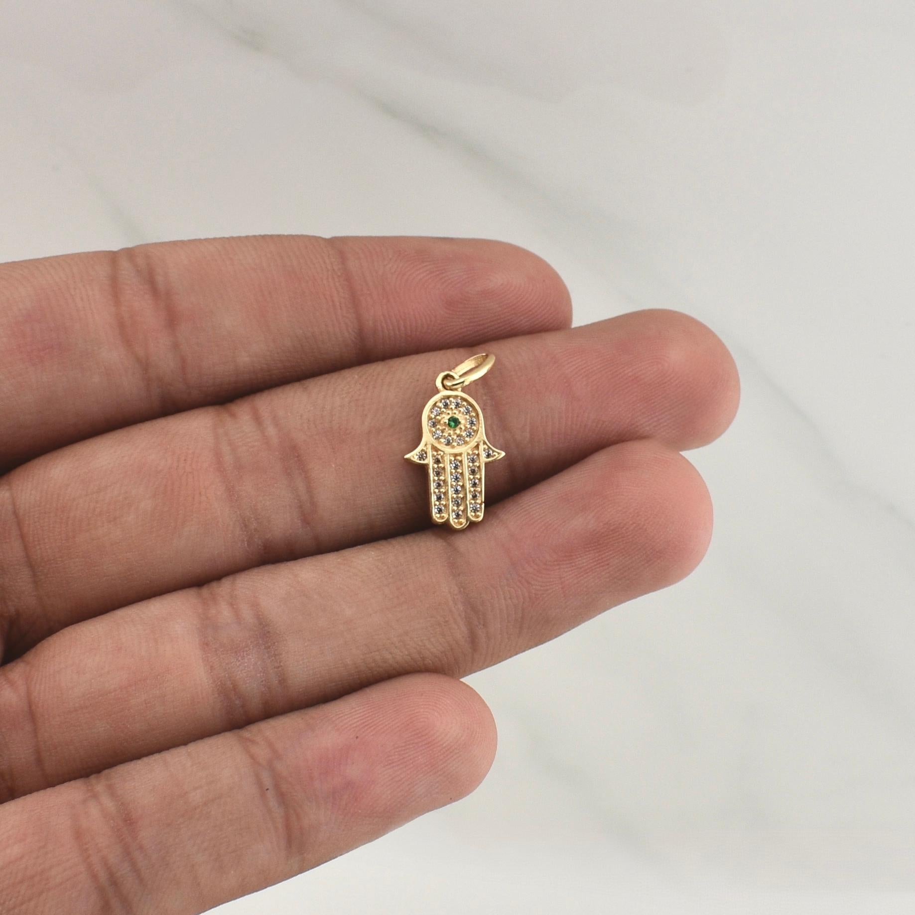 Dije Hamsa 1.55gr / 3/4 in / Oro Amarillo 18K !