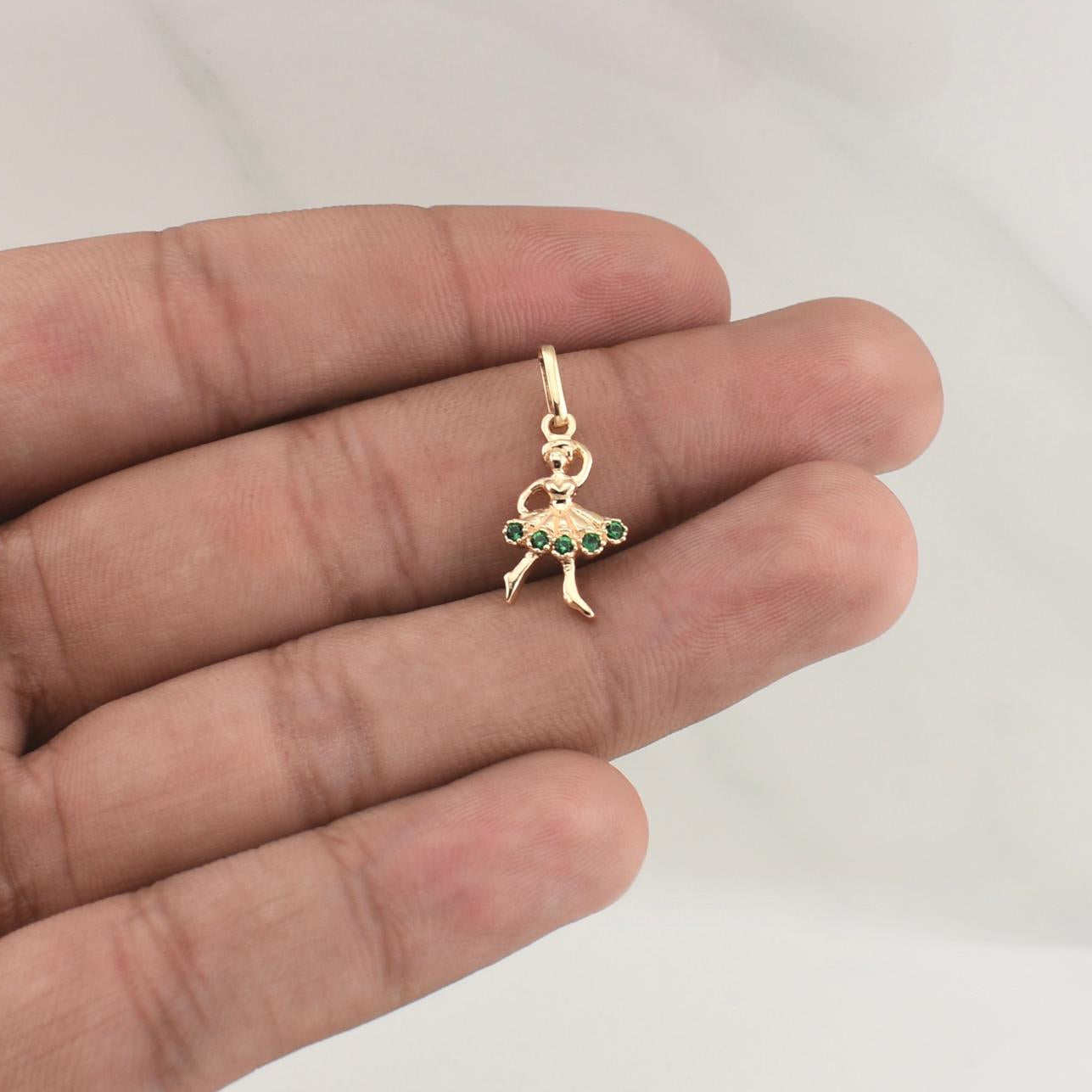 Dije Bailarina 1.4gr / 1 in / Oro Amarillo 18K !