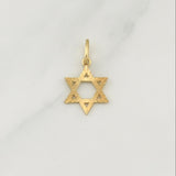 Dije Estrella De David 0.8gr / 3/4 in / Oro Amarillo 18K !
