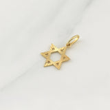 Dije Estrella De David 0.8gr / 3/4 in / Oro Amarillo 18K !