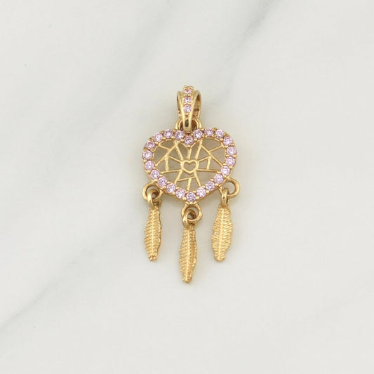 Dije Corazon Atrapasueños 1.45gr / 1 in / Oro Amarillo 18K !