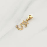 Dije Letra S Corona 1.4gr / 1 in / Oro Amarillo 18K !