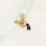 Dije Pistola Movil 3.85gr / 1 in / Oro Amarillo 18K !