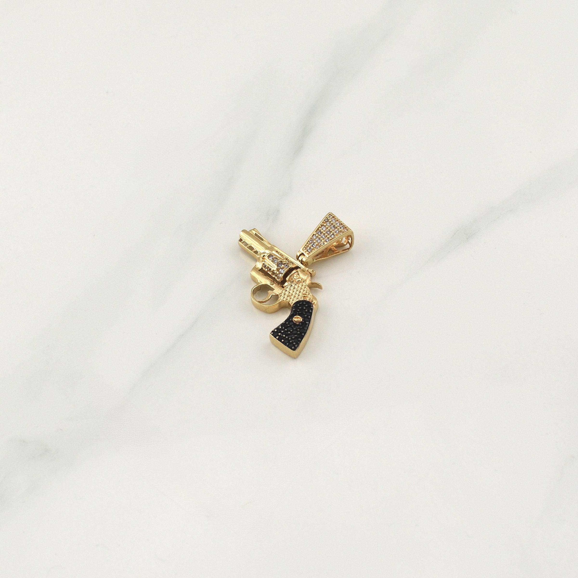 Dije Pistola Movil 3.85gr / 1 in / Oro Amarillo 18K !