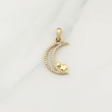 Dije Luna Estrellas 1.7gr / 1 in / Oro Amarillo 18K !